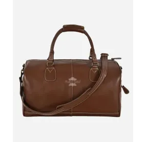 Chestnut LEATHER HOLDALL BAG WEEKEND BAG DUFFEL TRAVEL GYM BAG